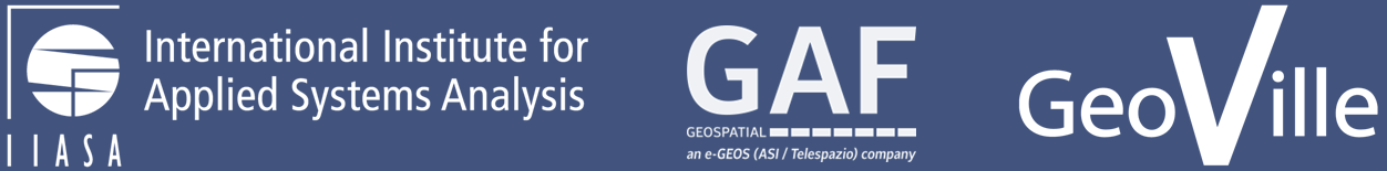 Project partner logos: IIASA, GAFAG, GeoVille